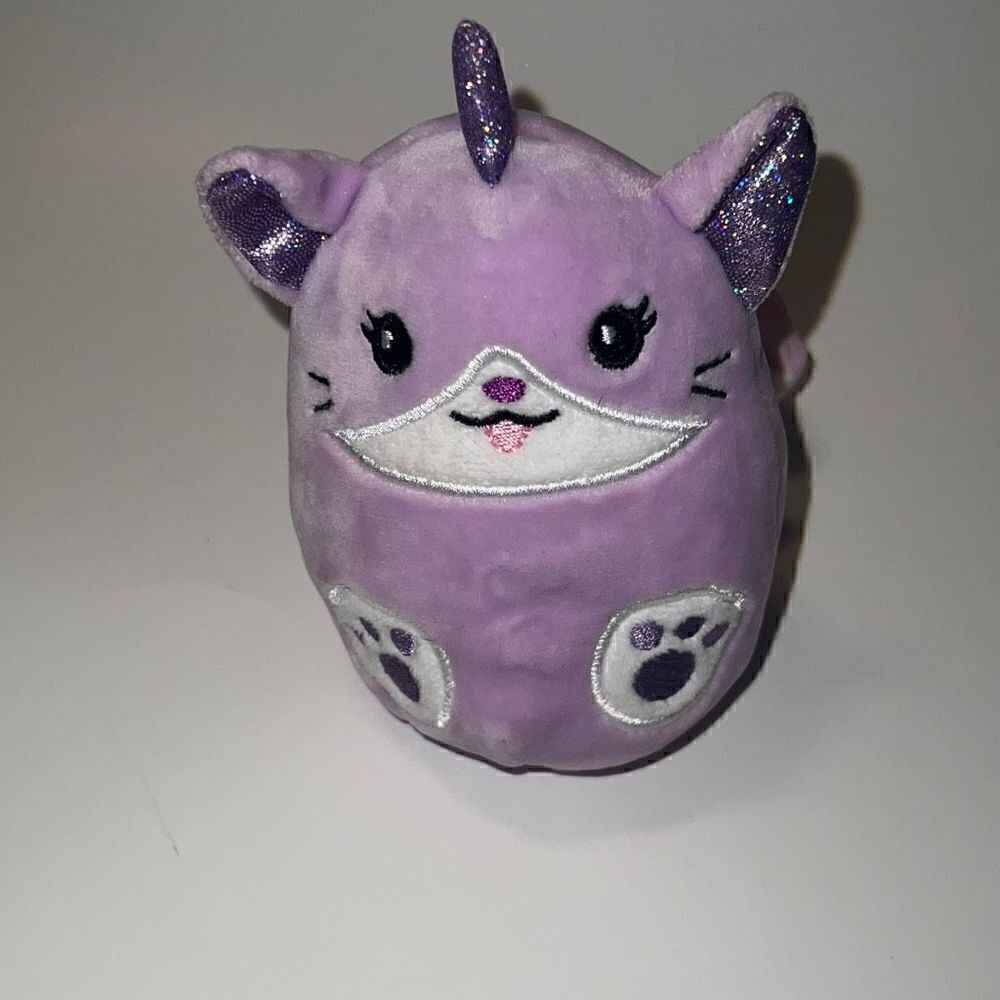 Squishmallow JUSTICE 4" Tibby Rare Caticorn Cat Purple Plush Mini Stuffed Animal